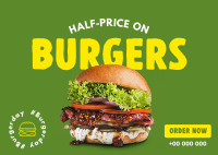 Best Deal Burgers Postcard Design