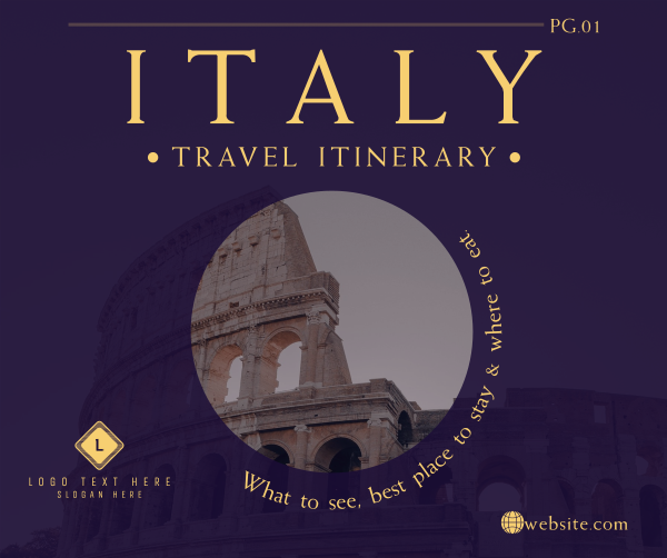 Italy Itinerary Facebook Post Design Image Preview