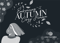 Cozy Autumn Season Postcard Design