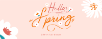 Hello Spring Greeting Facebook cover Image Preview
