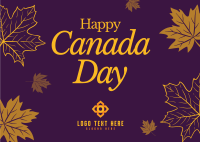 Canadian Leaves Postcard Design