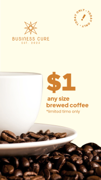 $1 Brewed Coffee Cup Facebook story Image Preview