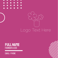 Flower Pot Outline Business Card Design