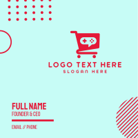 Red Gaming Store Cart Business Card Design