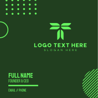 Digital Eco Leaf Letter T Business Card Design