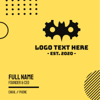 Black Cog Bat Business Card Design