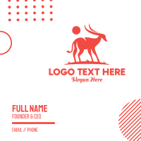 Red Antelope Silhouette  Business Card Design