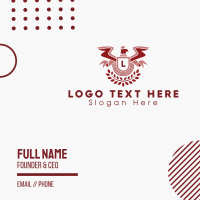Red Eagle Emblem Business Card Design
