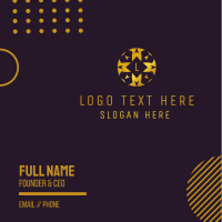 Golden Round Radial Pattern Business Card Design