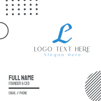 Elegant Blue Letter O Business Card Design