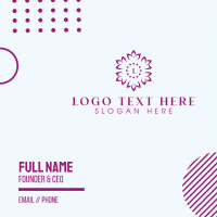 Purple Lotus Pattern  Business Card Design