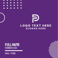 Tech P Outline Business Card Design