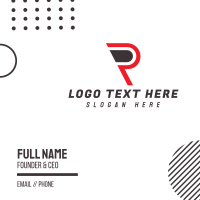 Modern Red P Outline Business Card Design