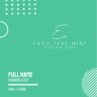 Floral Letter E Business Card Design