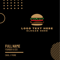 Hamburger Burger  Business Card Design