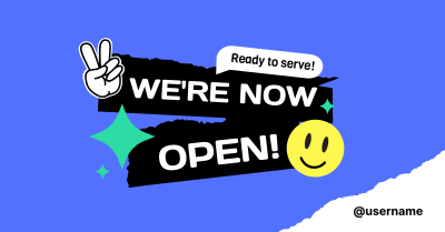 We're Open Stickers Facebook ad Image Preview
