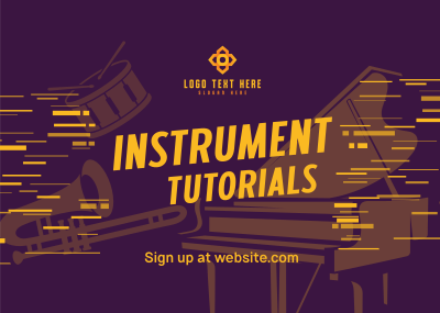 Music Instruments Tutorial Postcard Image Preview