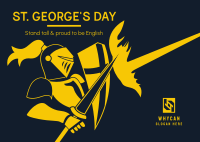 St. George's Battle Knight Postcard Design