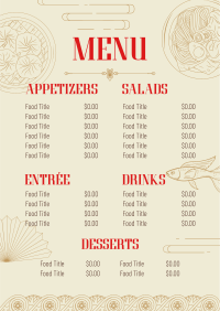 Dainty Oriental Restaurant Menu Image Preview