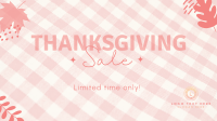 Thanksgivings Checker Pattern Facebook Event Cover Design