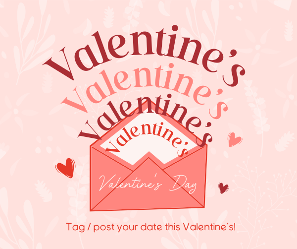 Valentine's Envelope Facebook Post Design