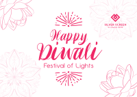 Lotus Diwali Greeting Postcard Image Preview