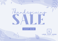 Thanksgiving Falling Leaves Postcard Image Preview