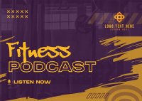 Grunge Fitness Podcast Postcard Image Preview