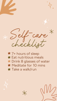 Self care checklist TikTok video Image Preview