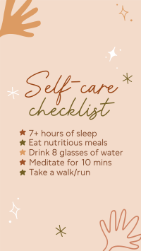 Self care checklist TikTok Video Preview