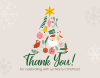 Christmas Tree Collage Thank You Card Design