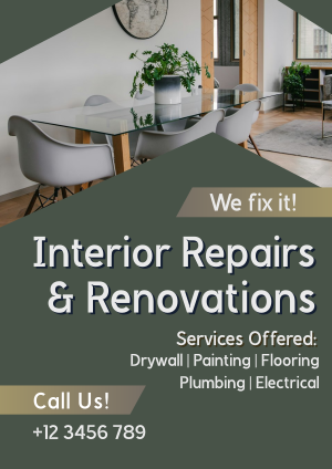 Home Interior Repair Maintenance Flyer Image Preview