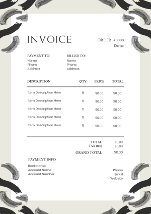 Scattered Brush Strokes Invoice Image Preview