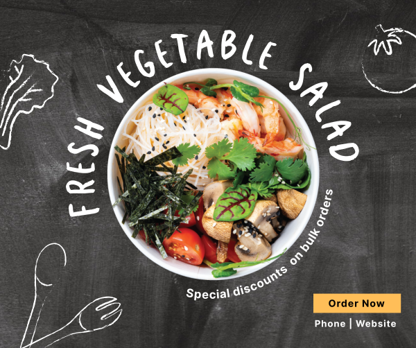 Salad Chalkboard Facebook Post Design Image Preview