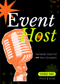 Halftone Event Host Poster Design