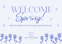 Welcome Spring Greeting Postcard Design