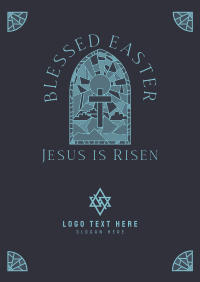 Easter Stained Glass Poster Design