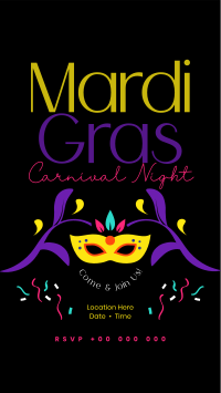 Mardi Gras Carnival Night Facebook Story Preview