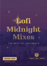 Lofi Midnight Music Poster Image Preview