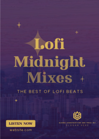 Lofi Midnight Music Poster Image Preview