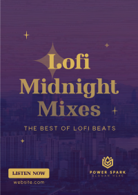 Lofi Midnight Music Poster Image Preview