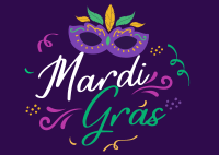 Let's Celebrate Mardi Gras Postcard Image Preview