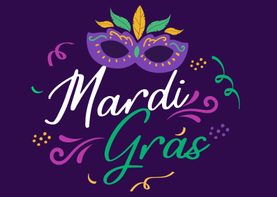 Let's Celebrate Mardi Gras Postcard Image Preview