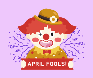 April Fools Clown Banner Facebook post