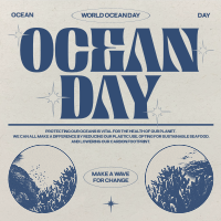 Retro Ocean Day Instagram post Image Preview