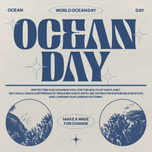 Retro Ocean Day Instagram post Image Preview