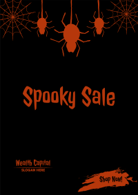 Spider Spooky Sale Poster Design