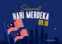 Hari Merdeka Malaysia Postcard Design