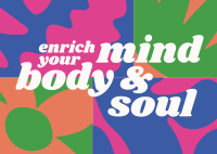 Mind Body & Soul Postcard Design
