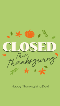 Closed for Thanksgiving Facebook story Image Preview